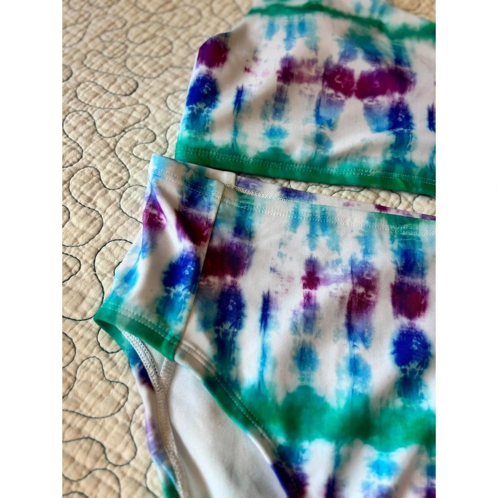DSG Girls XL High Waisted Bikini Set Tie Dye